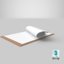 3D model paper sheets clipboard 01