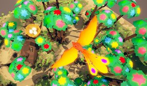 3D model fantasy phoenix forest