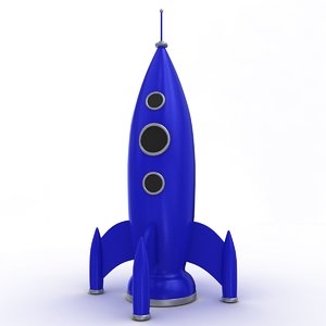 3D retro rocket model