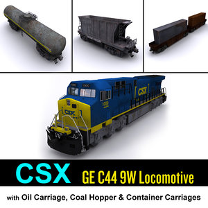 3d csx locomotive cargo carriage