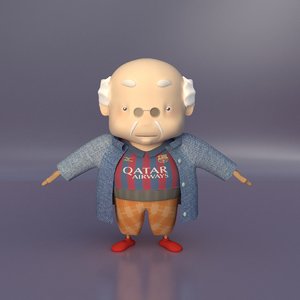 old man 3D model