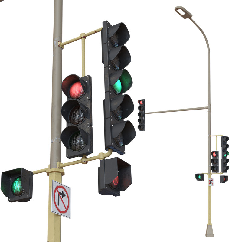 3D realistic traffic lights model TurboSquid 1379182