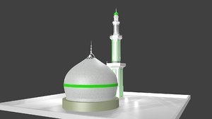 3D model islamic tower minarat