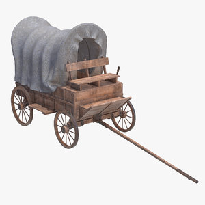 3D wagon covered wooden