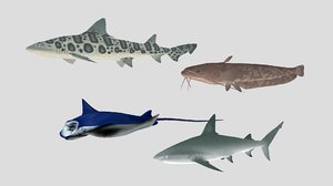 bruce shark cartoon 3d model