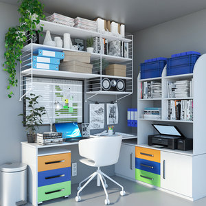 ikea office furniture set 3D model