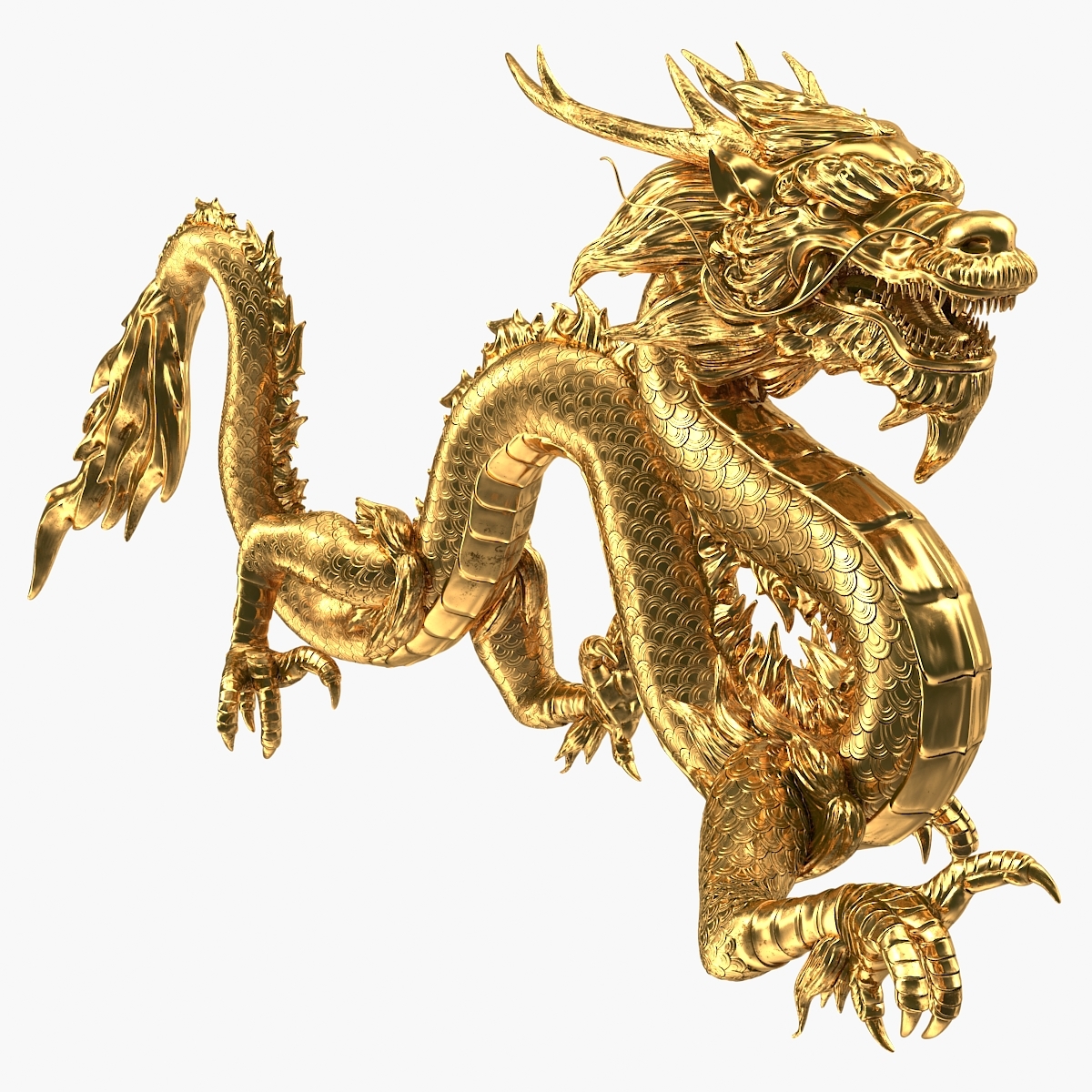 Golden chinese dragon 3D - TurboSquid 1379923