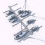 3D piers yachts model
