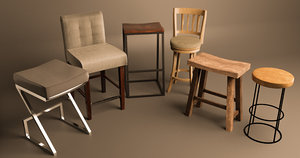 3D stools archviz