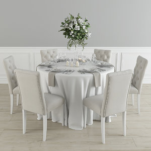 chairs table 3D