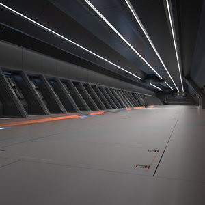 3D sci-fi corridor