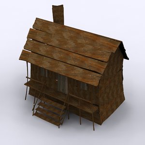3D model wild west hut