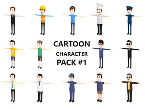 3D cartoon man character pack