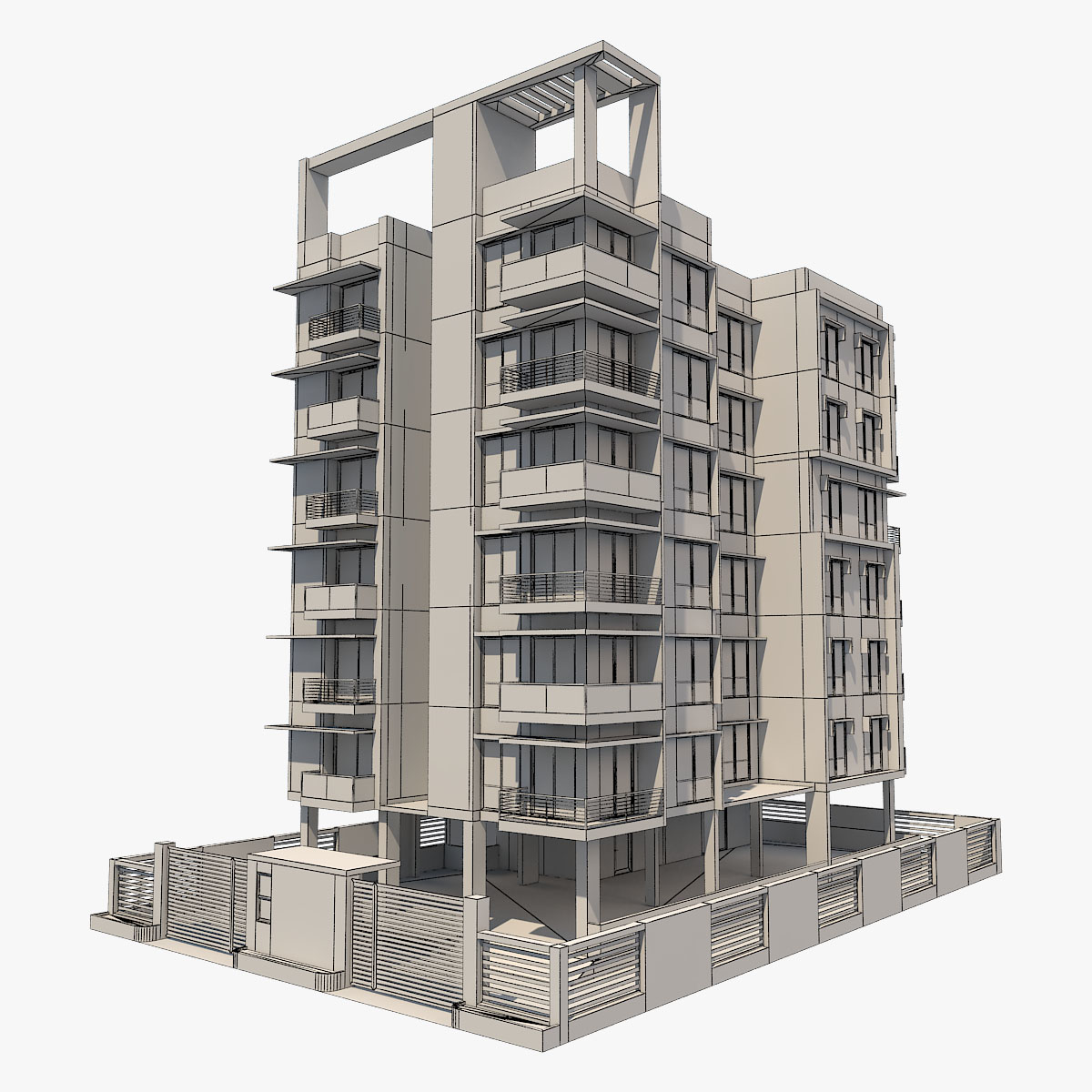 Mod le 3D De Immeuble Appartements 28 TurboSquid 1380490