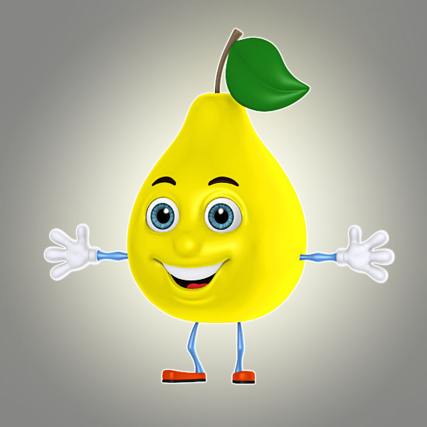 cartoon pear 3d model