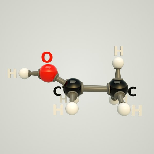 3D model modeled ethanol molecule