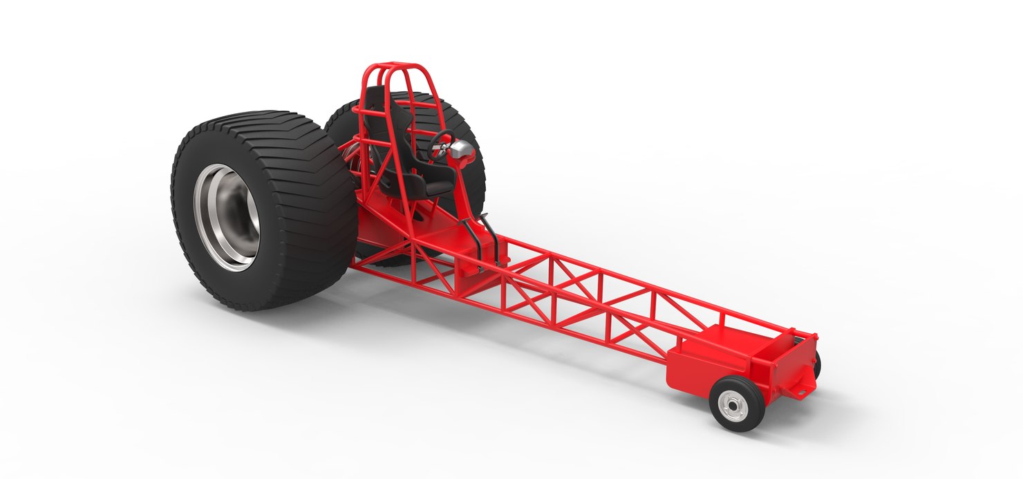 3D tractor pulling chassis TurboSquid 1380631