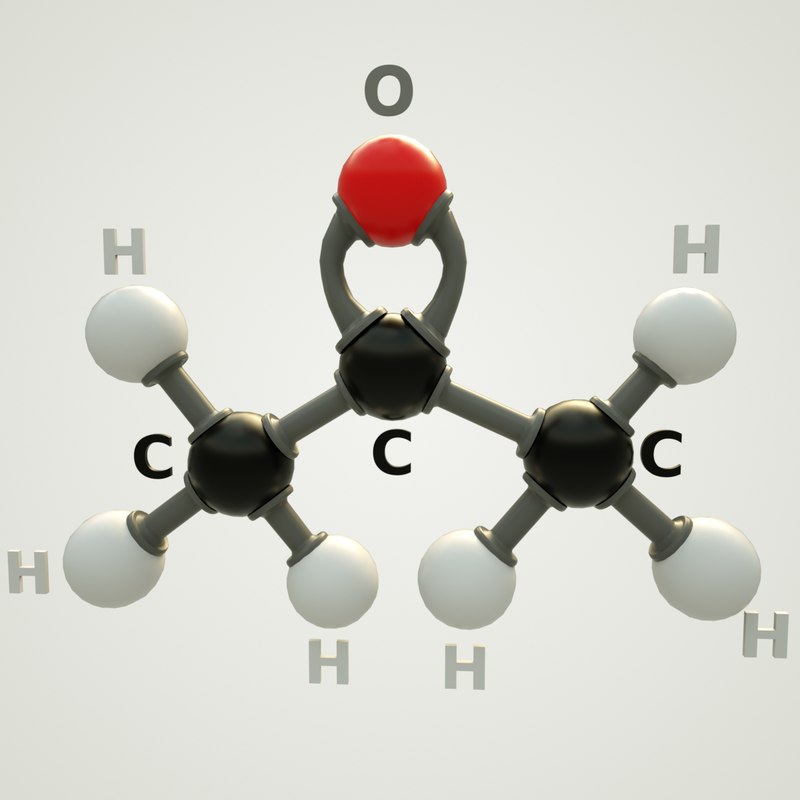 Acetone molecular model TurboSquid 1380744