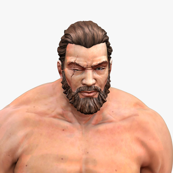 bearded man characters 3D model