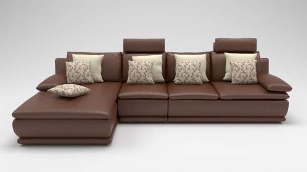 L Form Ledersofa Braun Modell Turbosquid 1380770 L Form Ledersofa Braun Modell