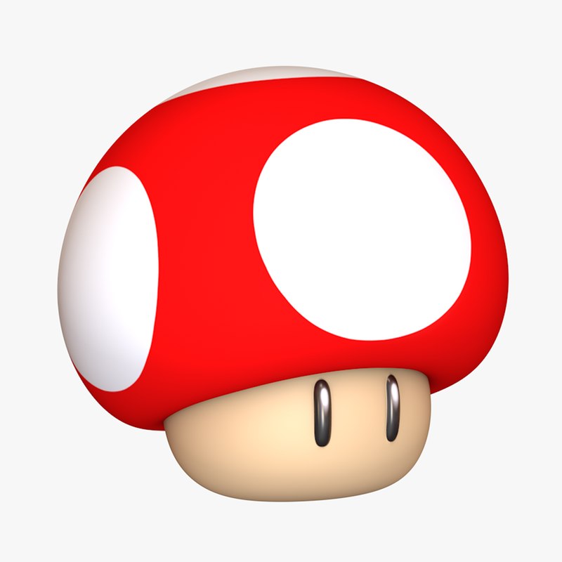 Super Mushroom Mario Assets D Turbosquid