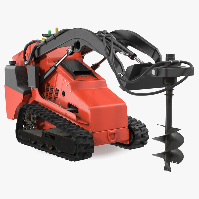 Mini skid steer auger 3D model TurboSquid 1380969