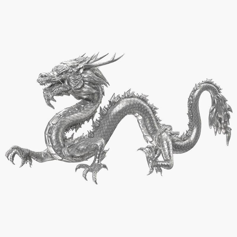 3D silver chinese dragon statue - TurboSquid 1380980