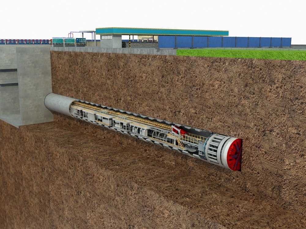 Tunnel Boring Machine Scence 3d Turbosquid