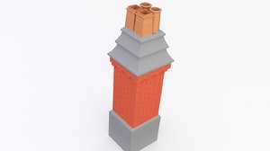 3D model chimney brick