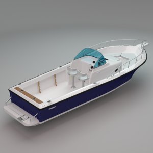 3D model walkaround boat freeport 26wa