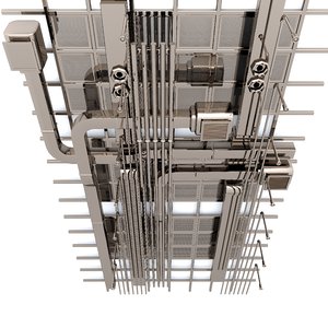 pipes industrial ceiling 3D