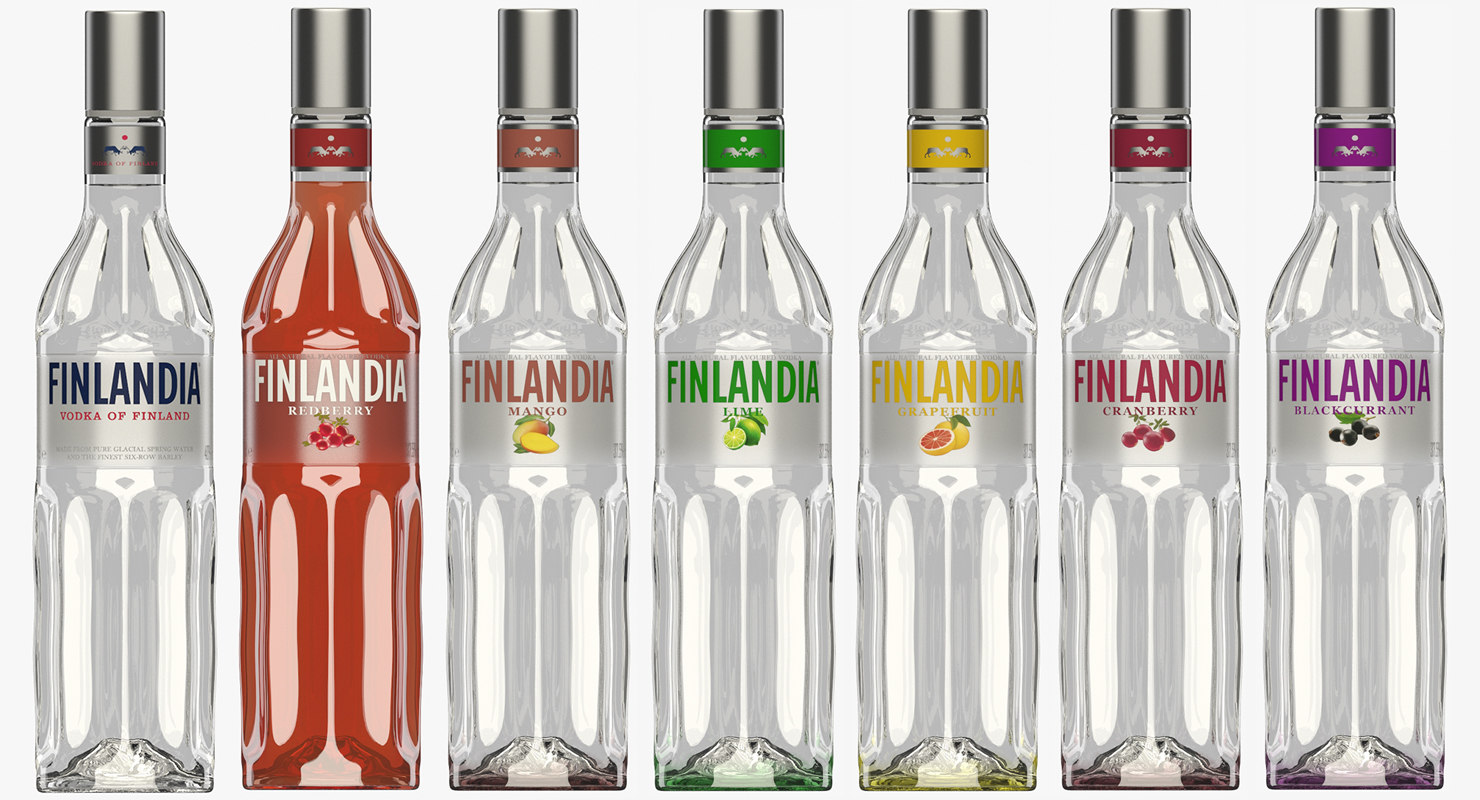 Finlandia vodka bottles flavours 3D - TurboSquid 1375360