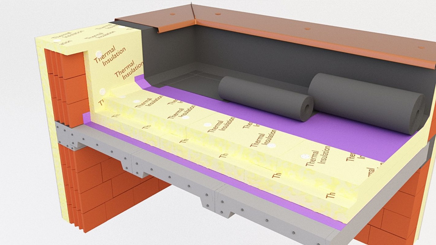 3D thermal insulation concrete roofing model TurboSquid 1529169