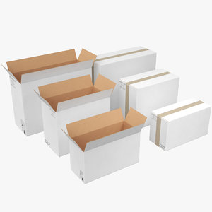3D boxes white model