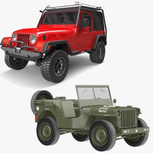 willys jeep wrangler 3D model
