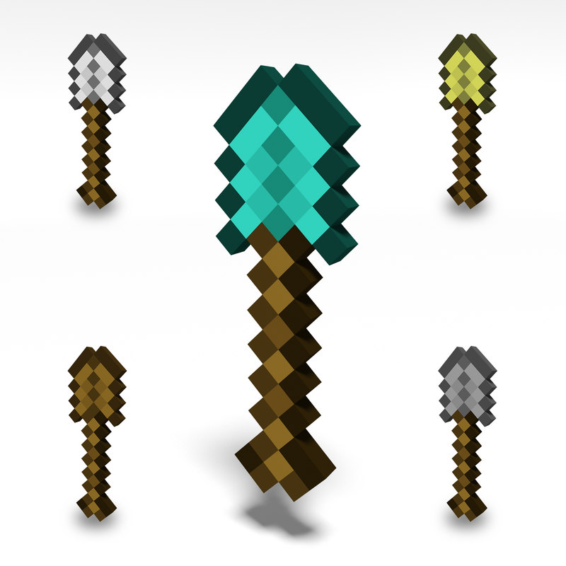 3D minecraft shovel - TurboSquid 1381702