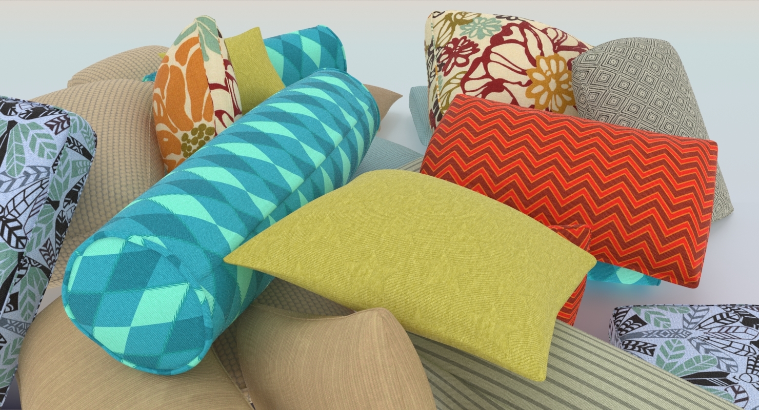 3D pillows set model - TurboSquid 1384165