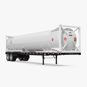 3D lng semi trailer gas tank