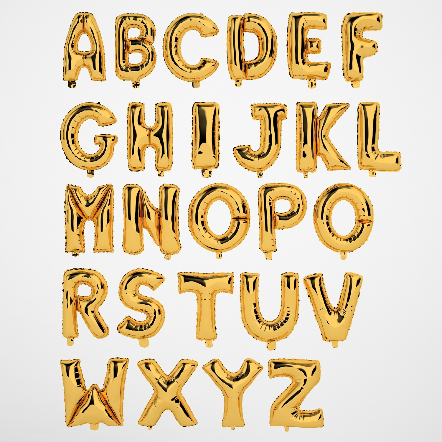 Foil balloon letters model - TurboSquid 1381822