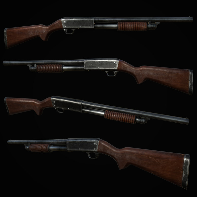 3D ithaca 37 shotgun gun model - TurboSquid 1381928