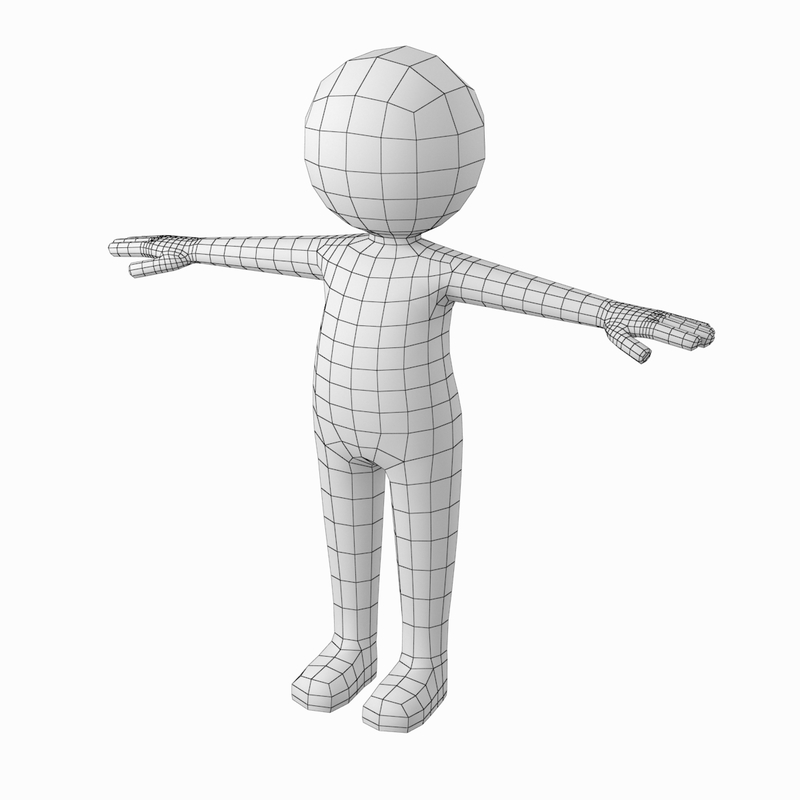 3D stylized stickman t-pose character model - TurboSquid 1382030