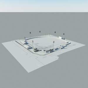 3D university baseball field model