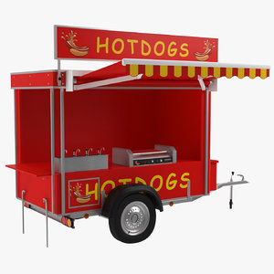 3D hotdog stand model