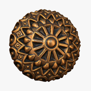 3D model ornate button