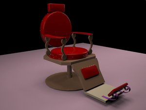 3D barber shop chair model
