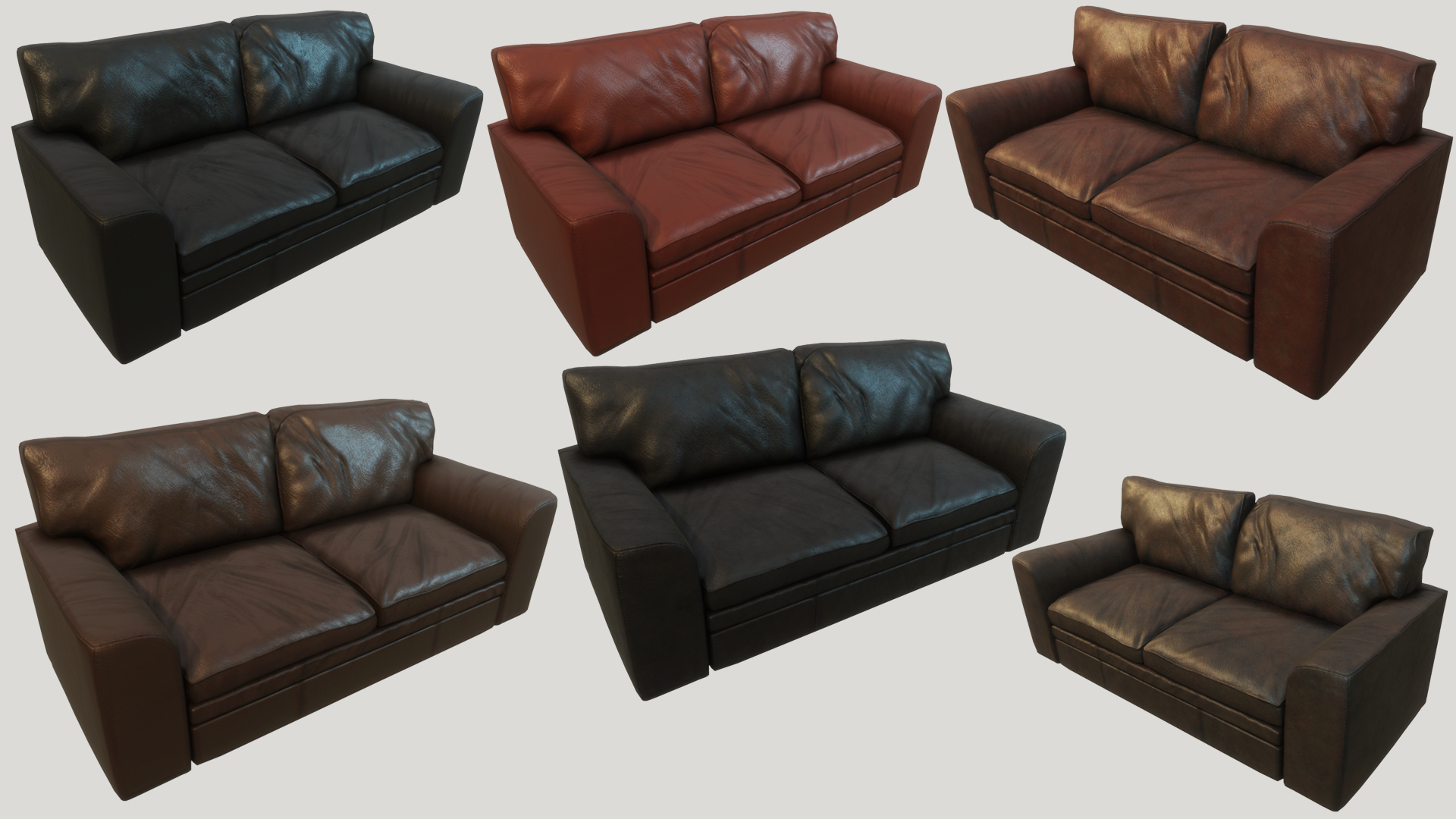 3d Old Leather Couches Pbr Turbosquid 1382097