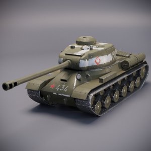 3D soviet ww2 tank is-2 model