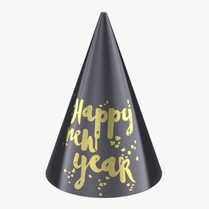 black gold party cone 3D model
