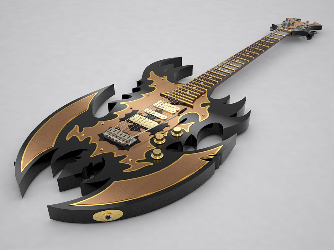 3D electric guitar TurboSquid 1382739