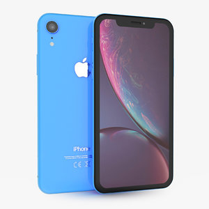 apple iphone xr blue 3D model